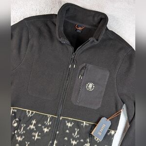 Roark Jacket Mens Medium Black Landfall Fleece Ikigai Skull Full Zip Expedition